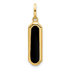 14K with Black Enamel Polished Pendant