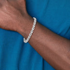 14K White Gold Polished Fancy Link Bracelet