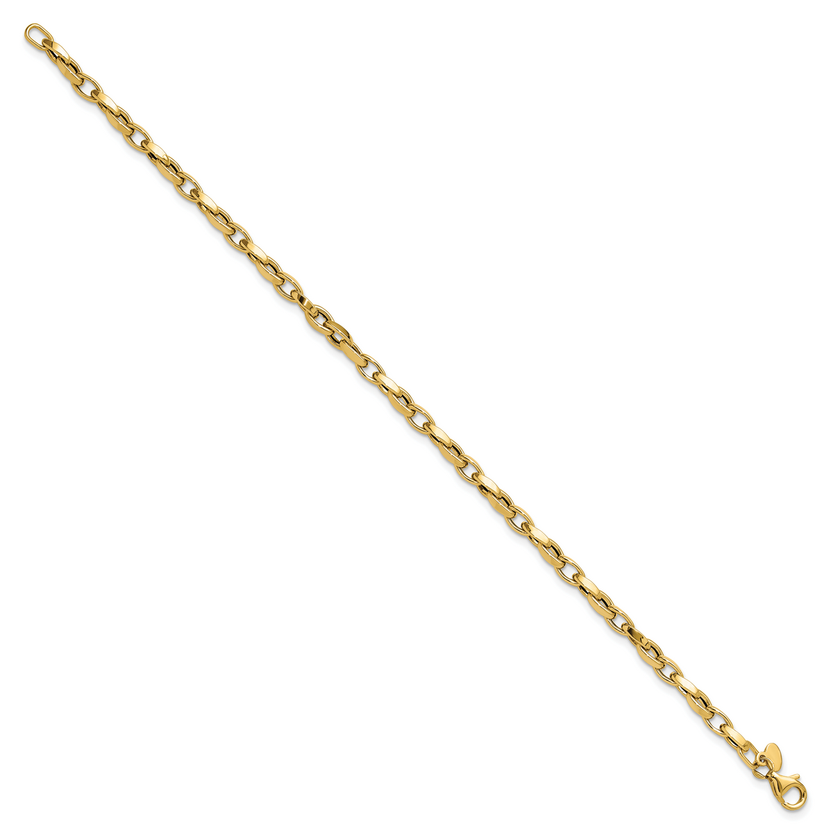 14K Polished 3.5mm Fancy Twisted Link 7.25 inch Bracelet
