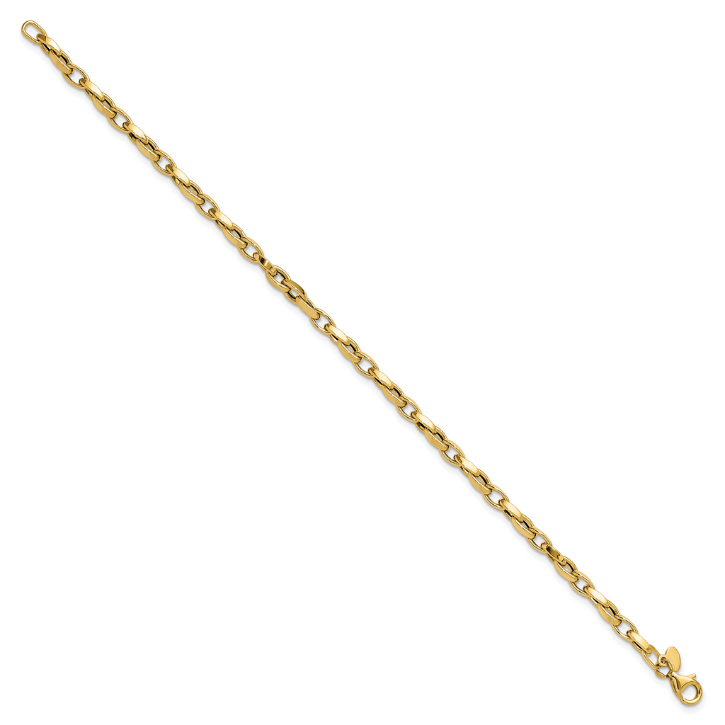 14K Polished 3.5mm Fancy Twisted Link 7.25 inch Bracelet