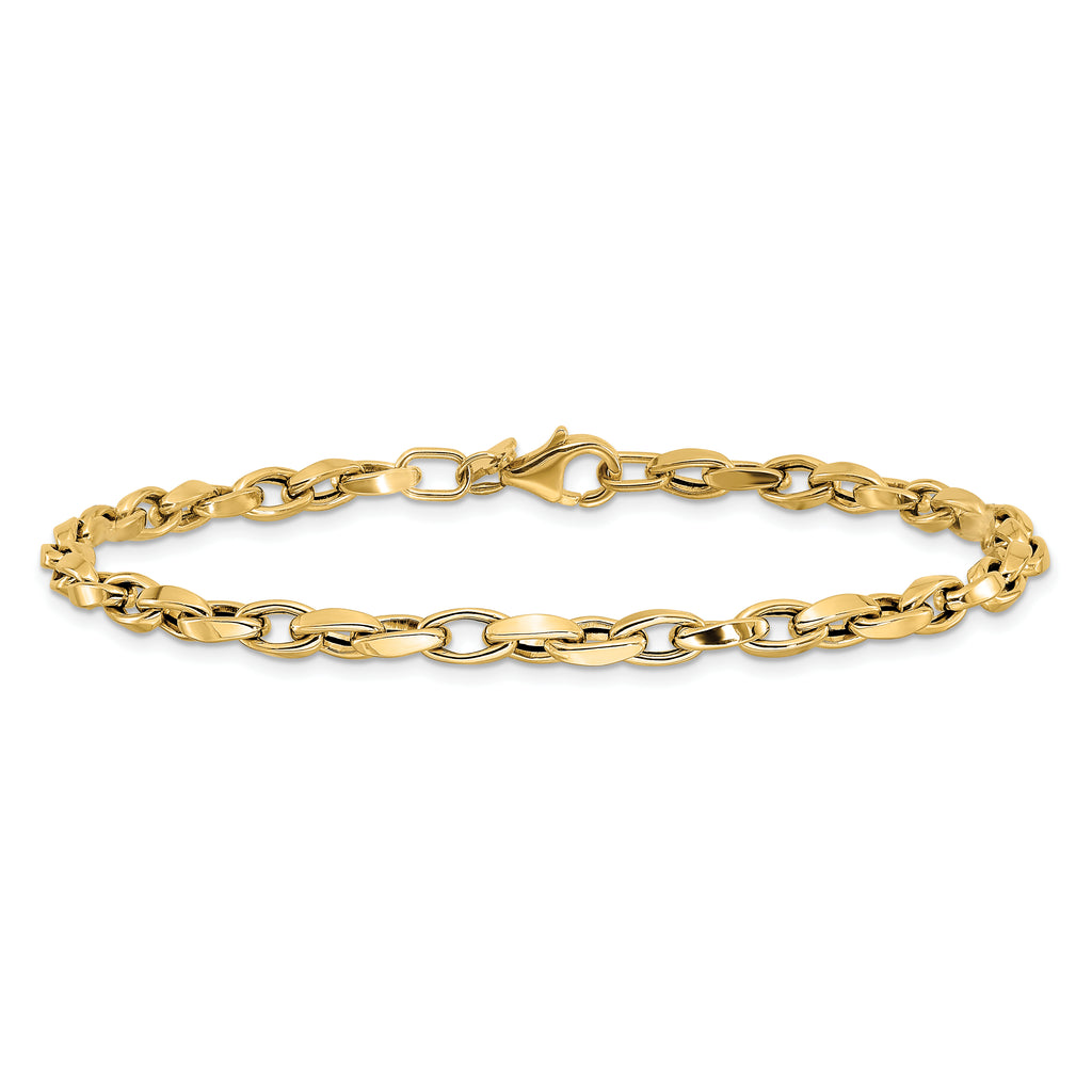 14K Polished 3.5mm Fancy Twisted Link 7.25 inch Bracelet