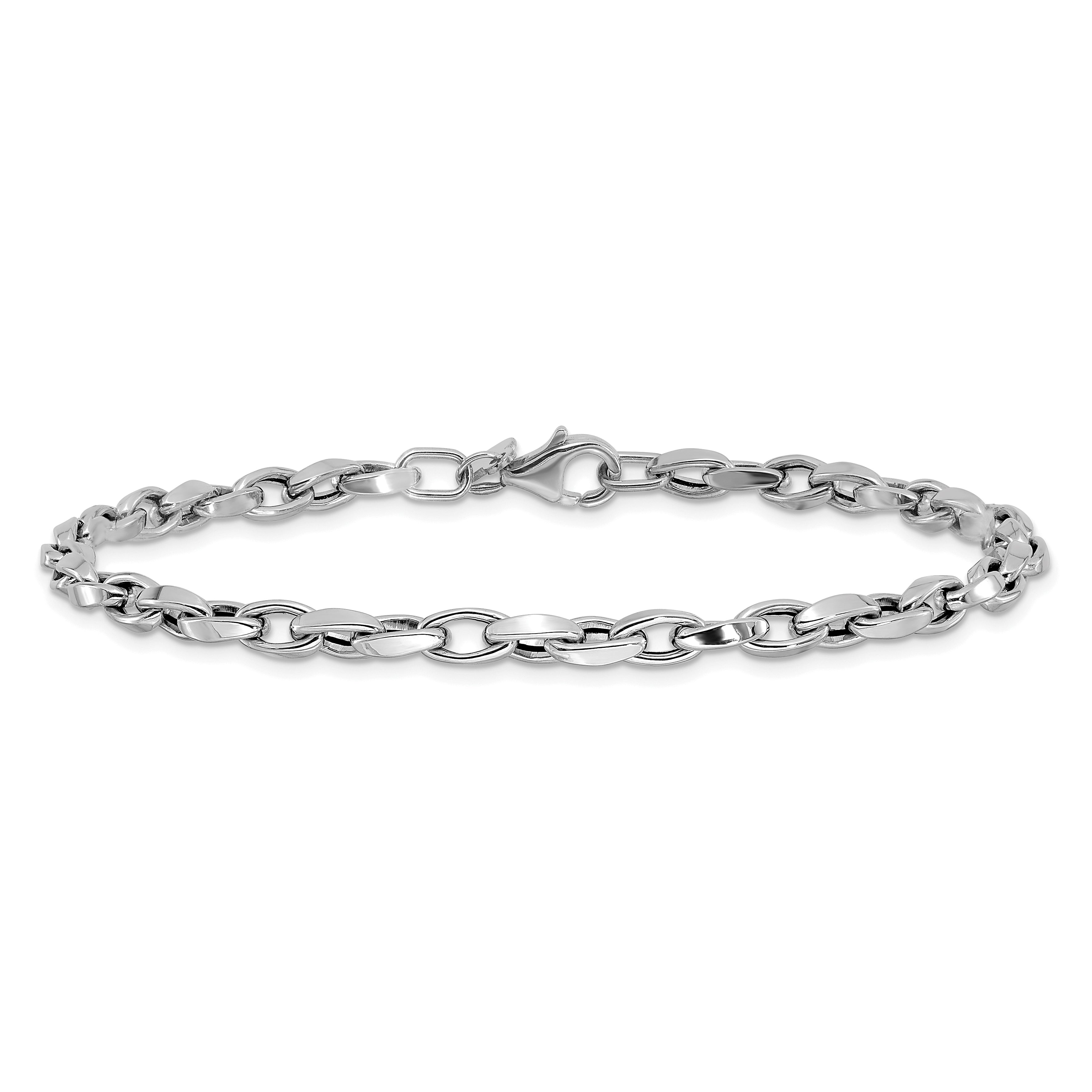 14K White Gold Polished Fancy Link Bracelet