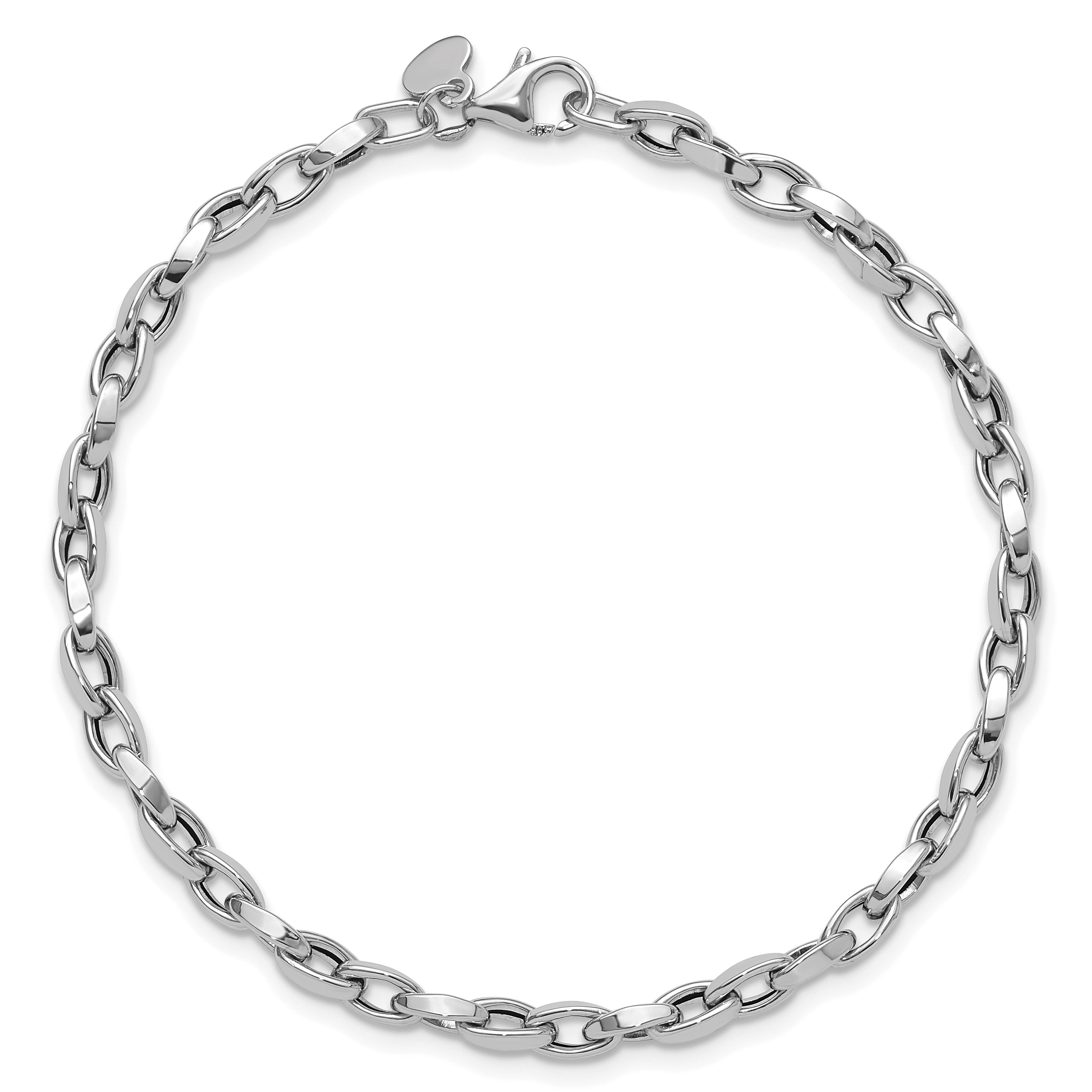 14K White Gold Polished Fancy Link Bracelet