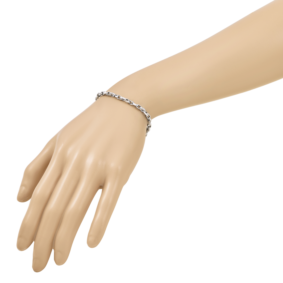 14K White Gold Polished Fancy Link Bracelet