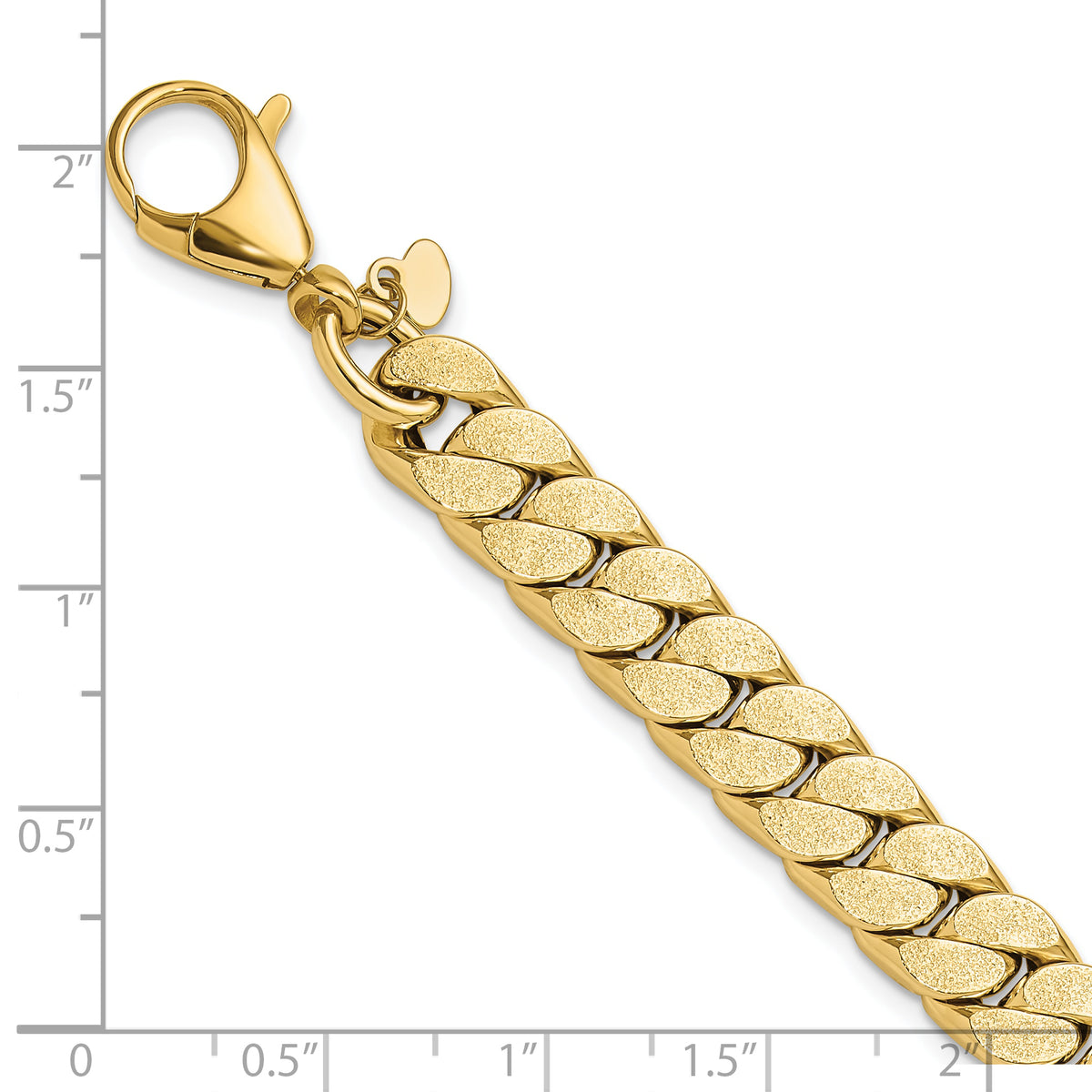 14K Polished Textured Reversible Men's Bracelet