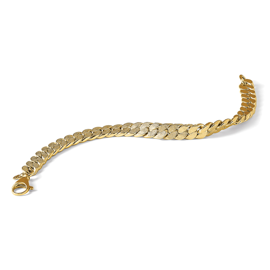 14K Polished Textured Reversible Men's Bracelet