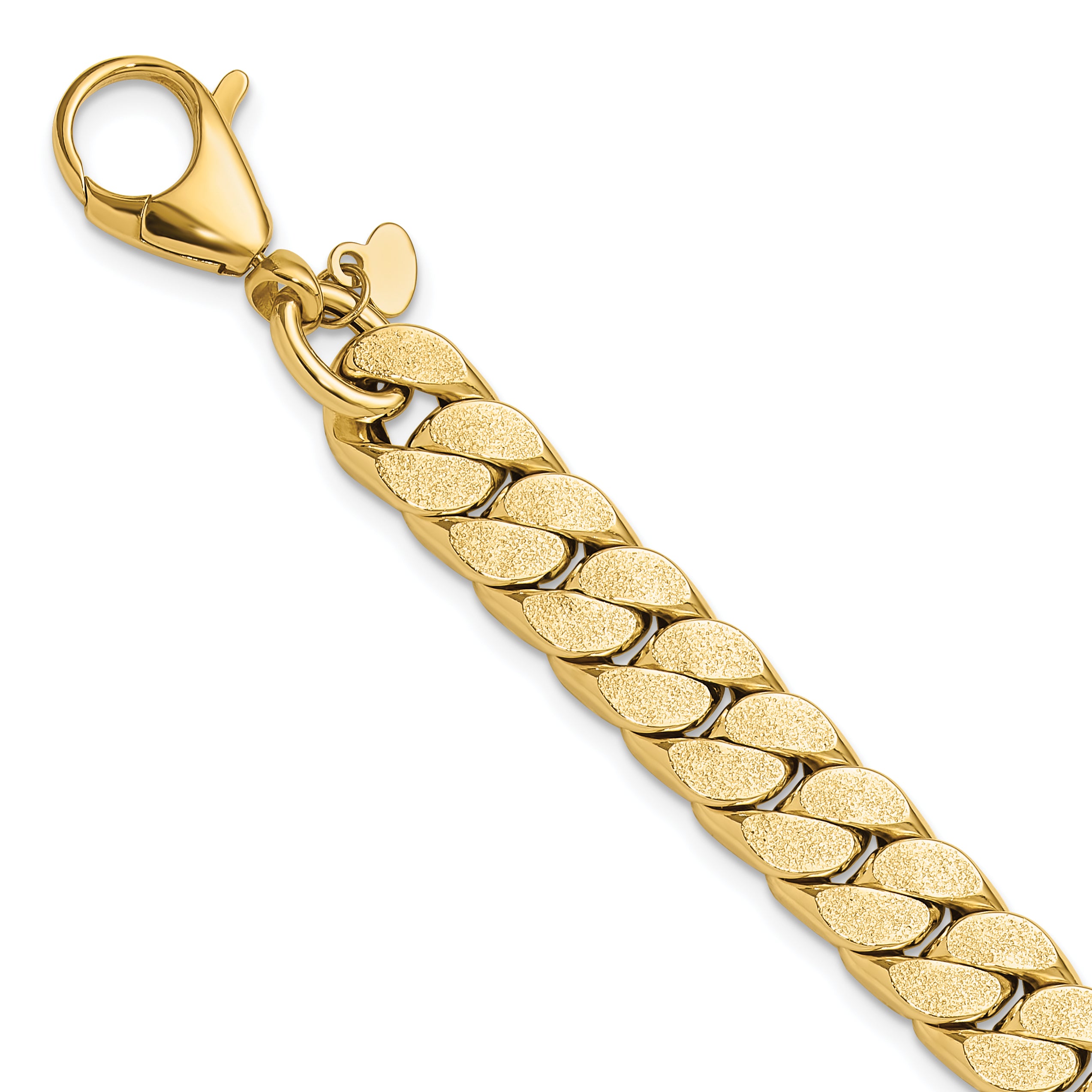 14K Polished Textured Reversible Men's Bracelet Secondary image