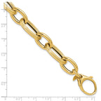 14K Polished Textured Hollow Fancy Link Bracelet