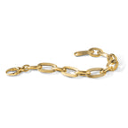 14K Polished Textured Hollow Fancy Link Bracelet