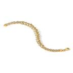 14K Polished Textured and Diamond-cut Beaded Bracelet