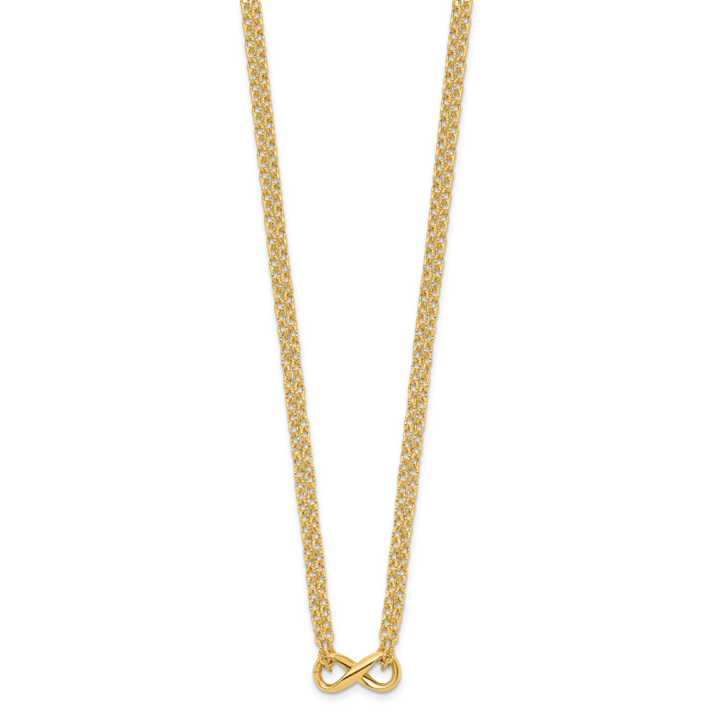 14K Polished 2-Strand Infinity Necklace