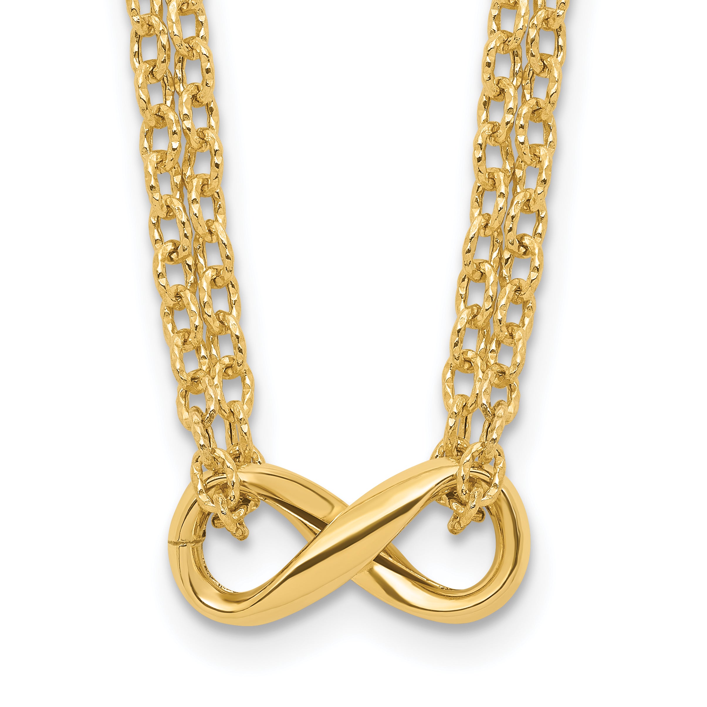 14K Polished 2-Strand Infinity Necklace Secondary image