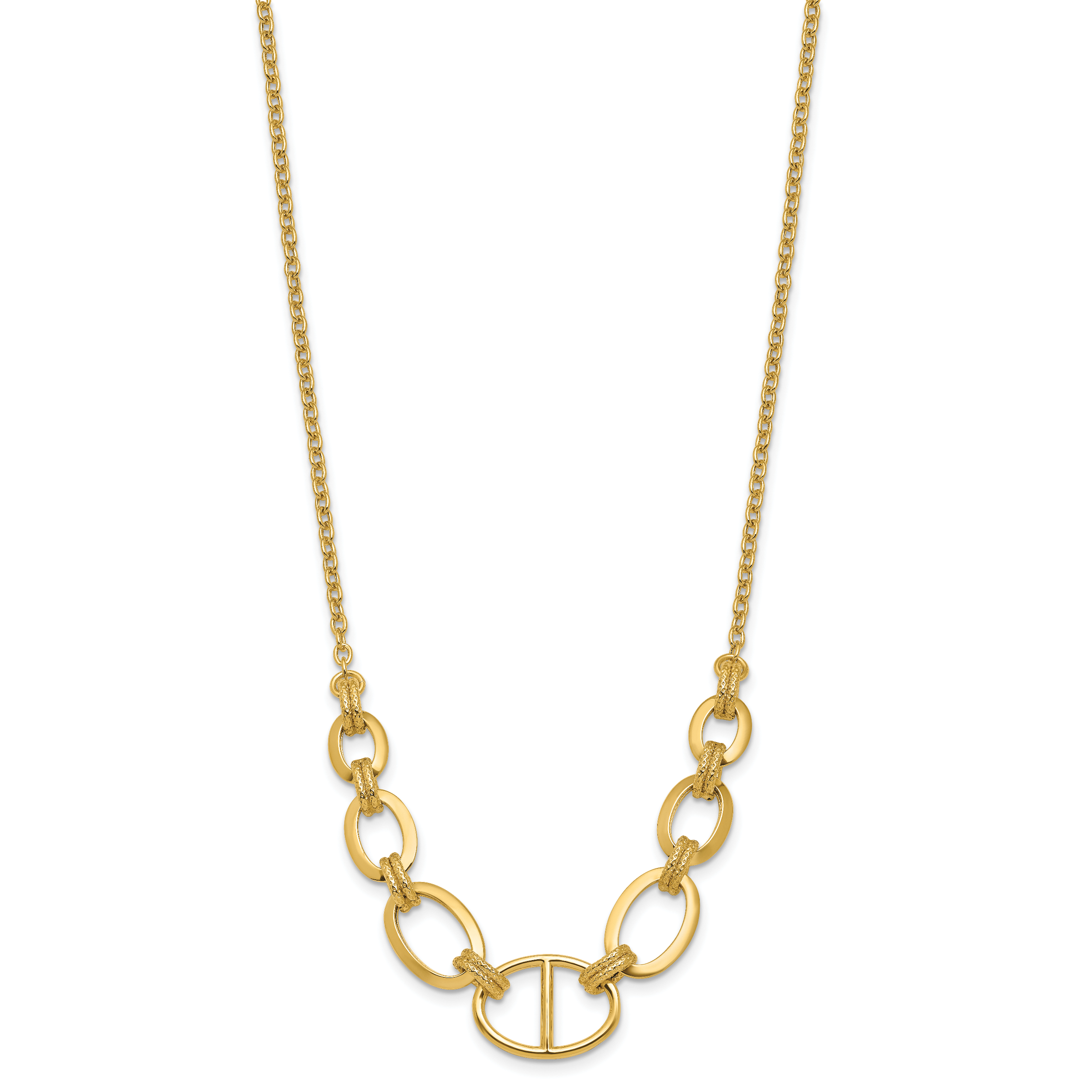 14K Polished and Textured Fancy Necklace Secondary image