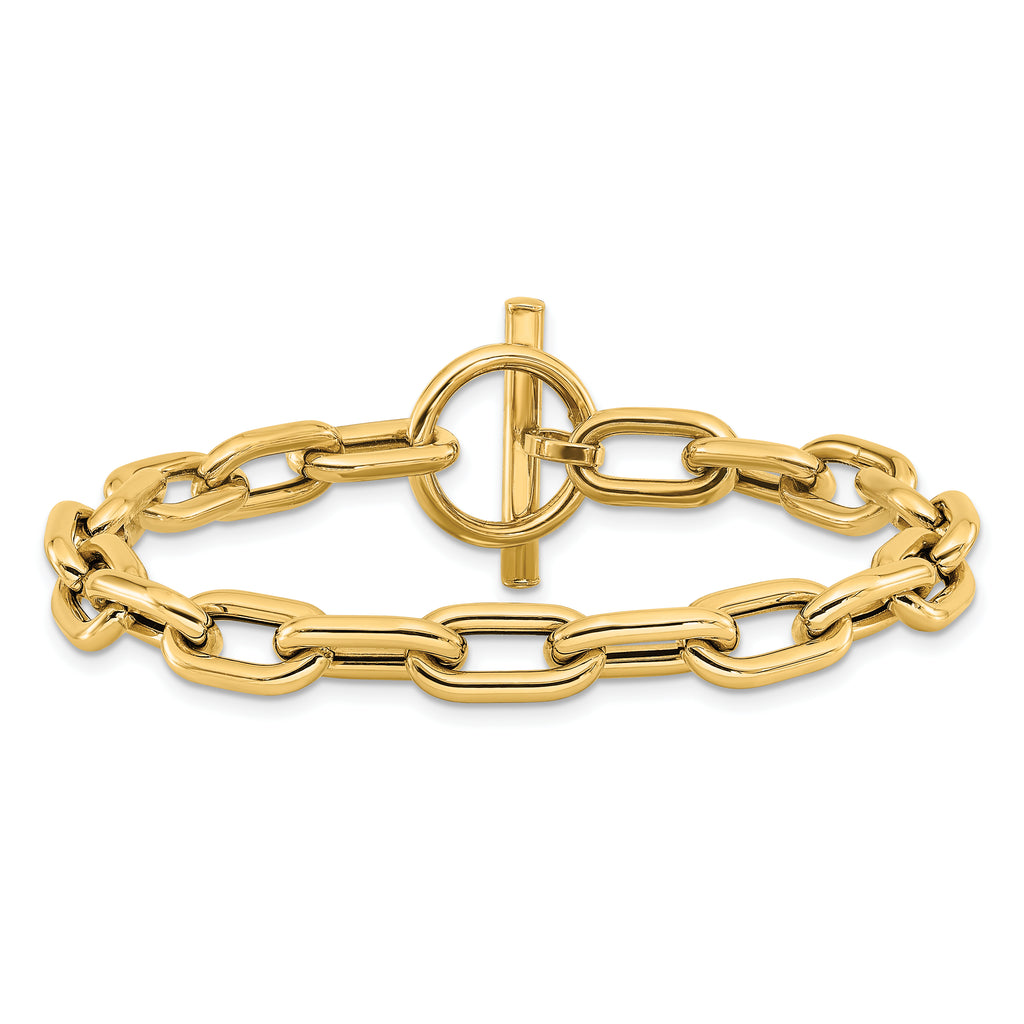 14K Polished Fancy Toggle Link Bracelet