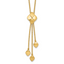 14K Polished and Brushed Y-Drop Plus 2in ext Necklace