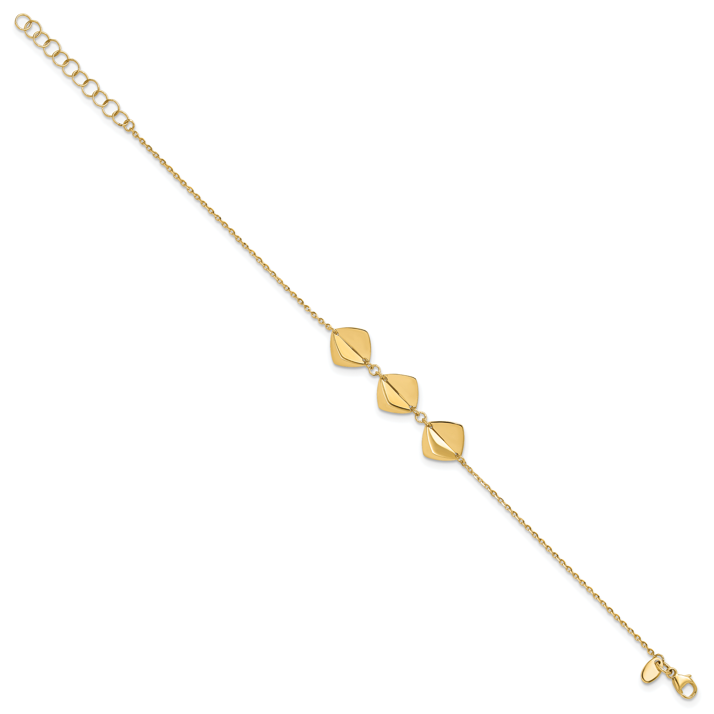 14K Polished Fancy with 1in ext. Bracelet Secondary image