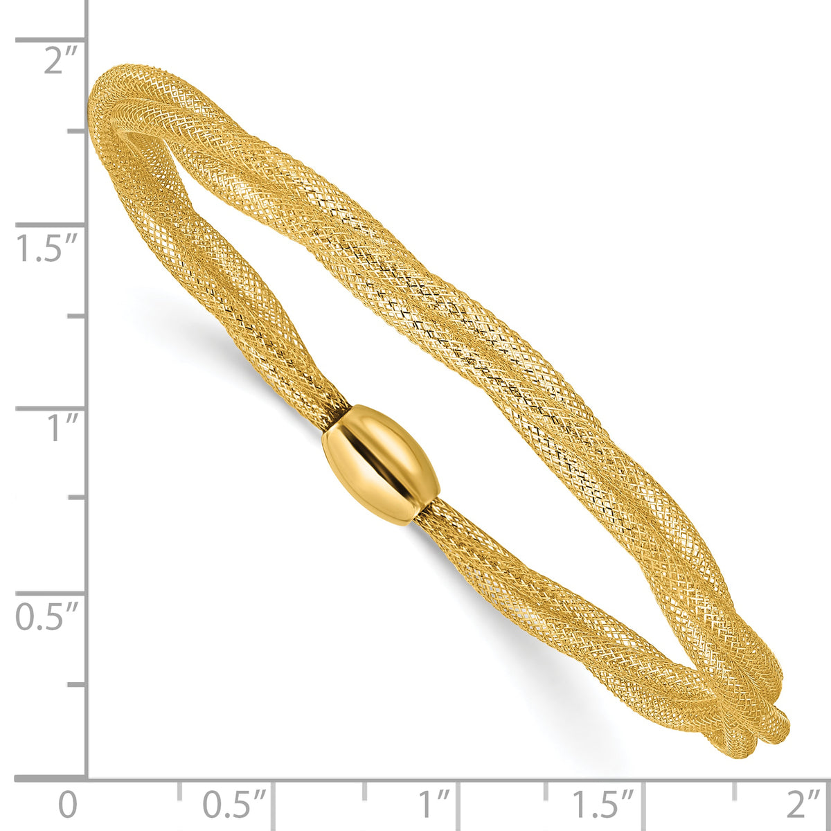 14K Mesh Twist Slip-on Stretch Bracelet