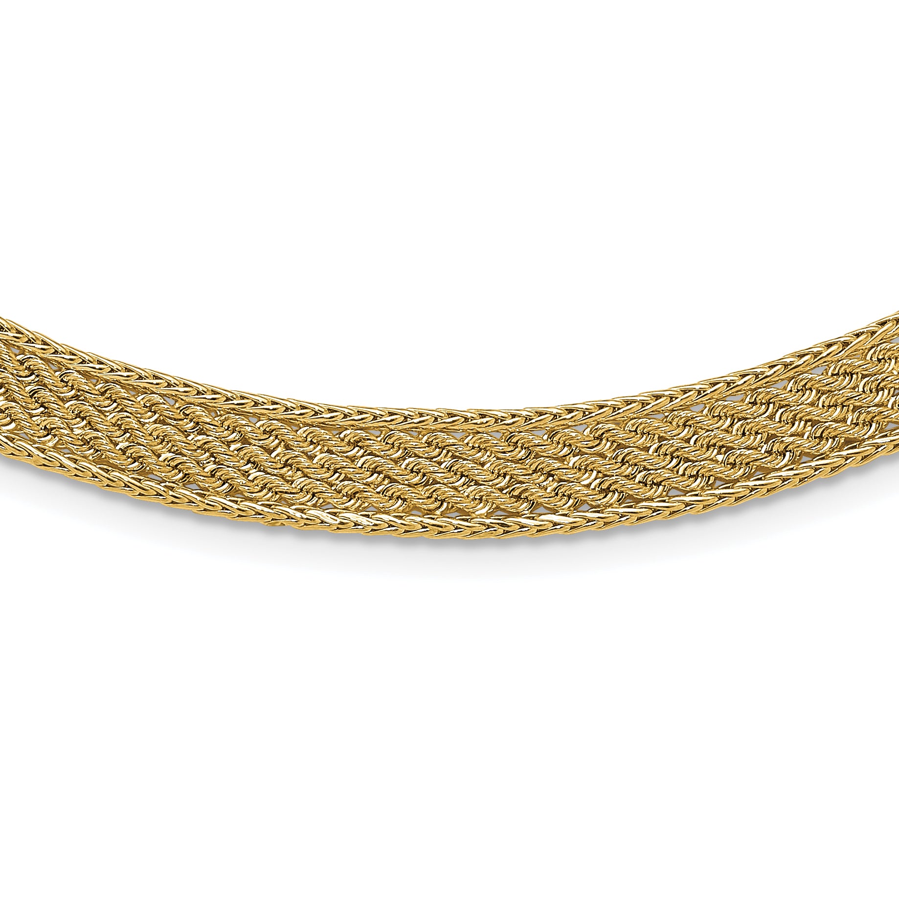 14K Polished and D/C Fancy Woven Necklace Main image