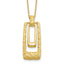 14K Polished and Satin Rectangle Pendant w/.25in ext. Necklace