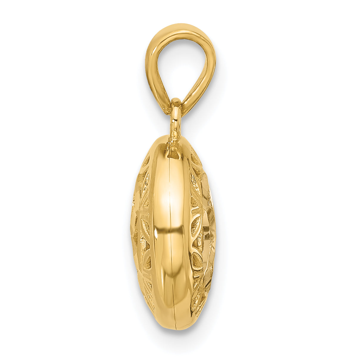 14K w/Rhodium Polished and Diamond-cut Pendant Secondary image