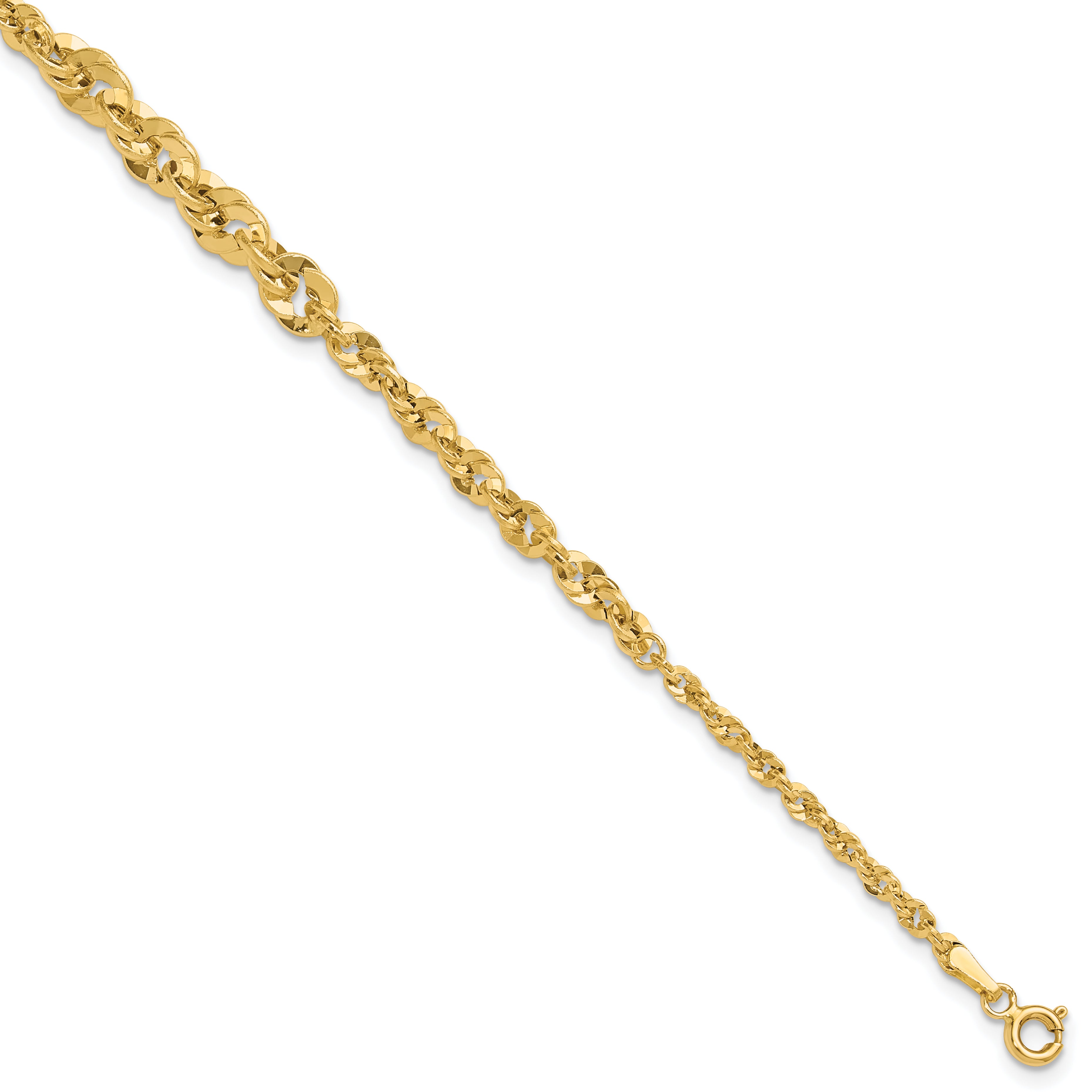 14k Polished and D/C Fancy Link Graduated 7.5in Bracelet Main image