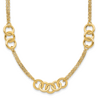 14K Polished 2-strand with Circles Necklace