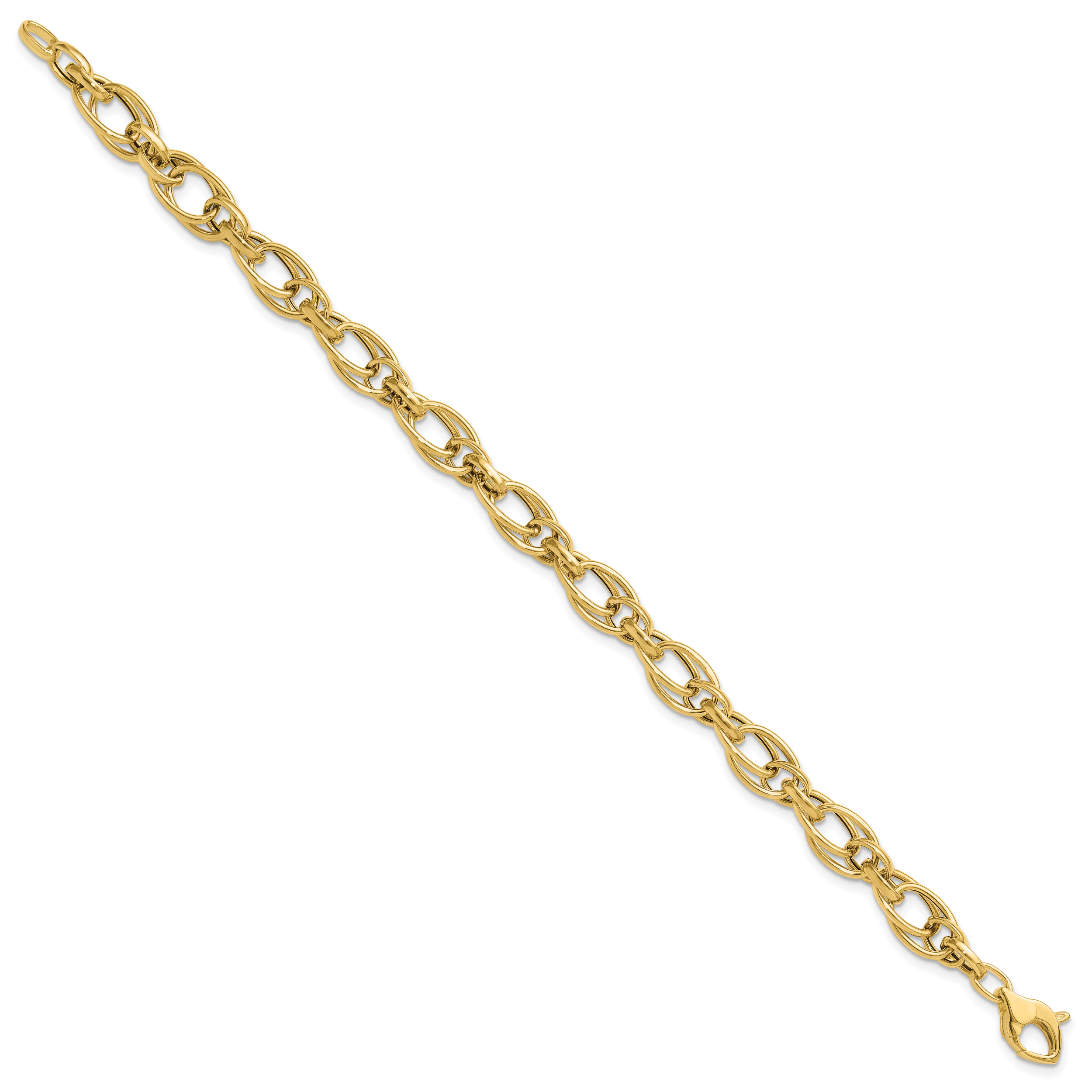 14K Polished Fancy Oval Link Bracelet Secondary image