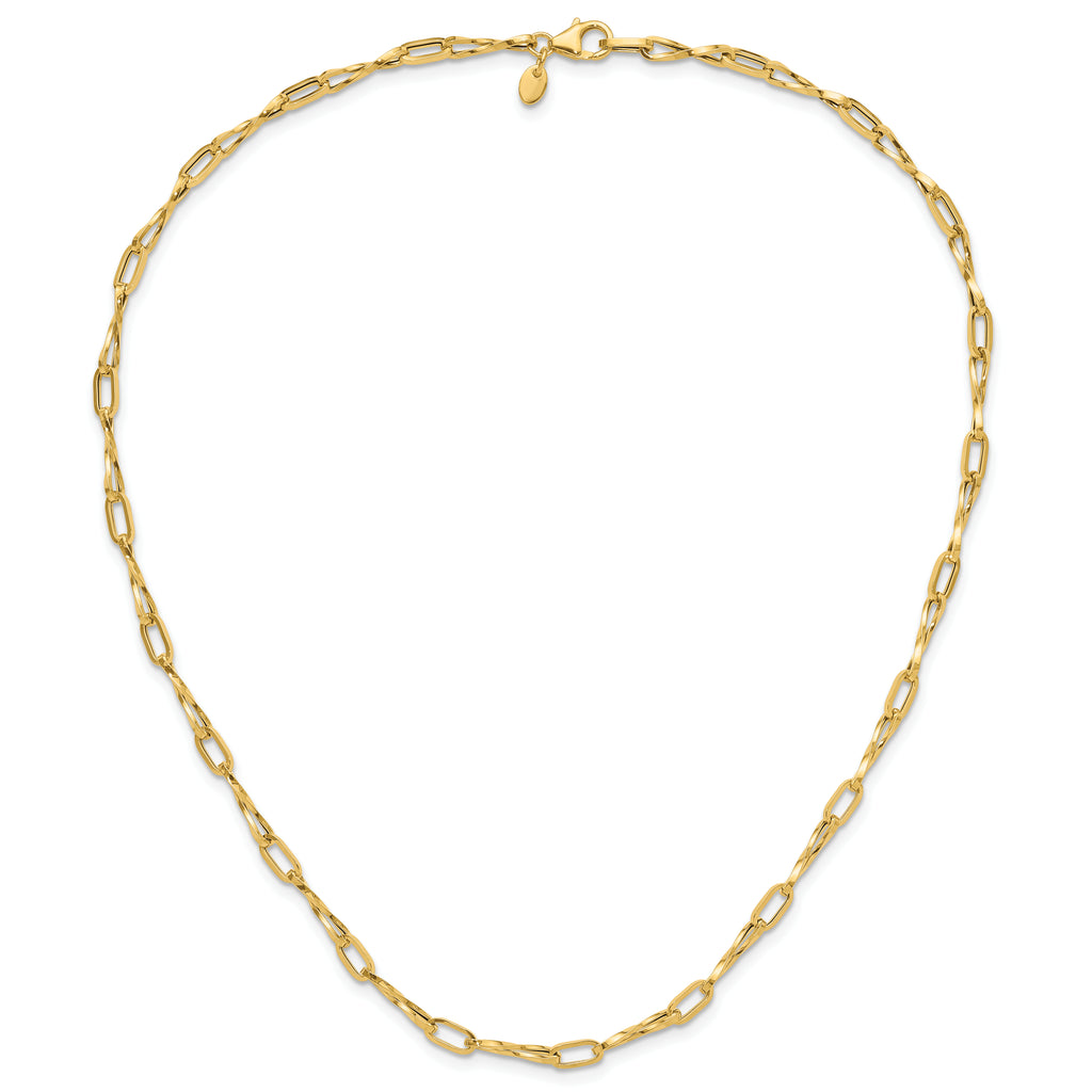 14K Polished Fancy Twisted Link Necklace