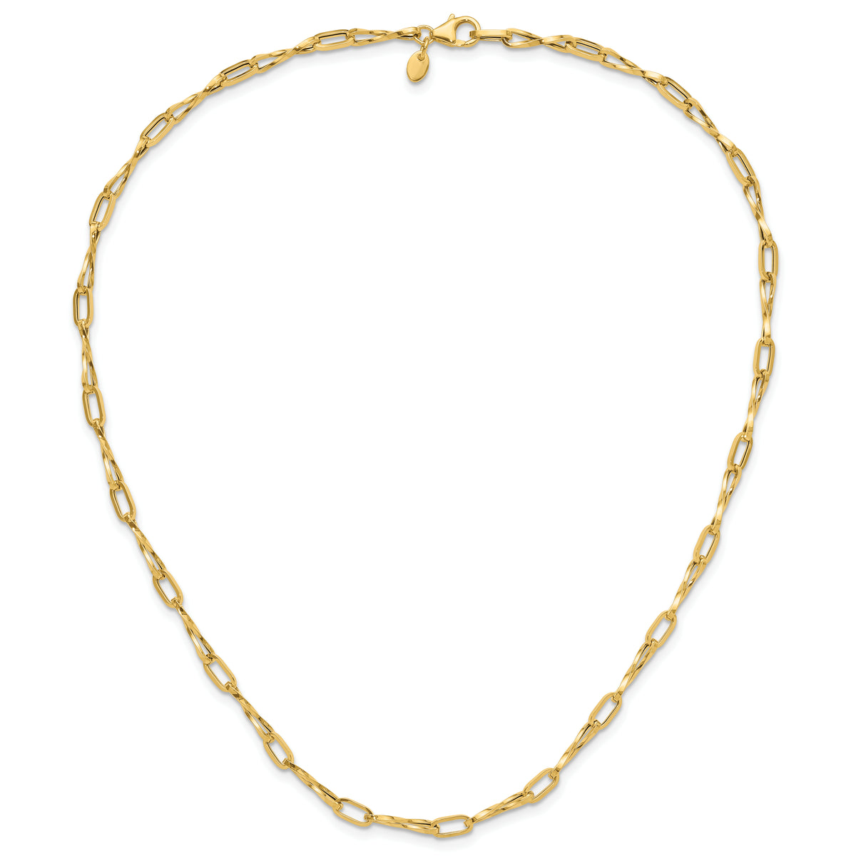 14K Polished Fancy Twisted Link Necklace