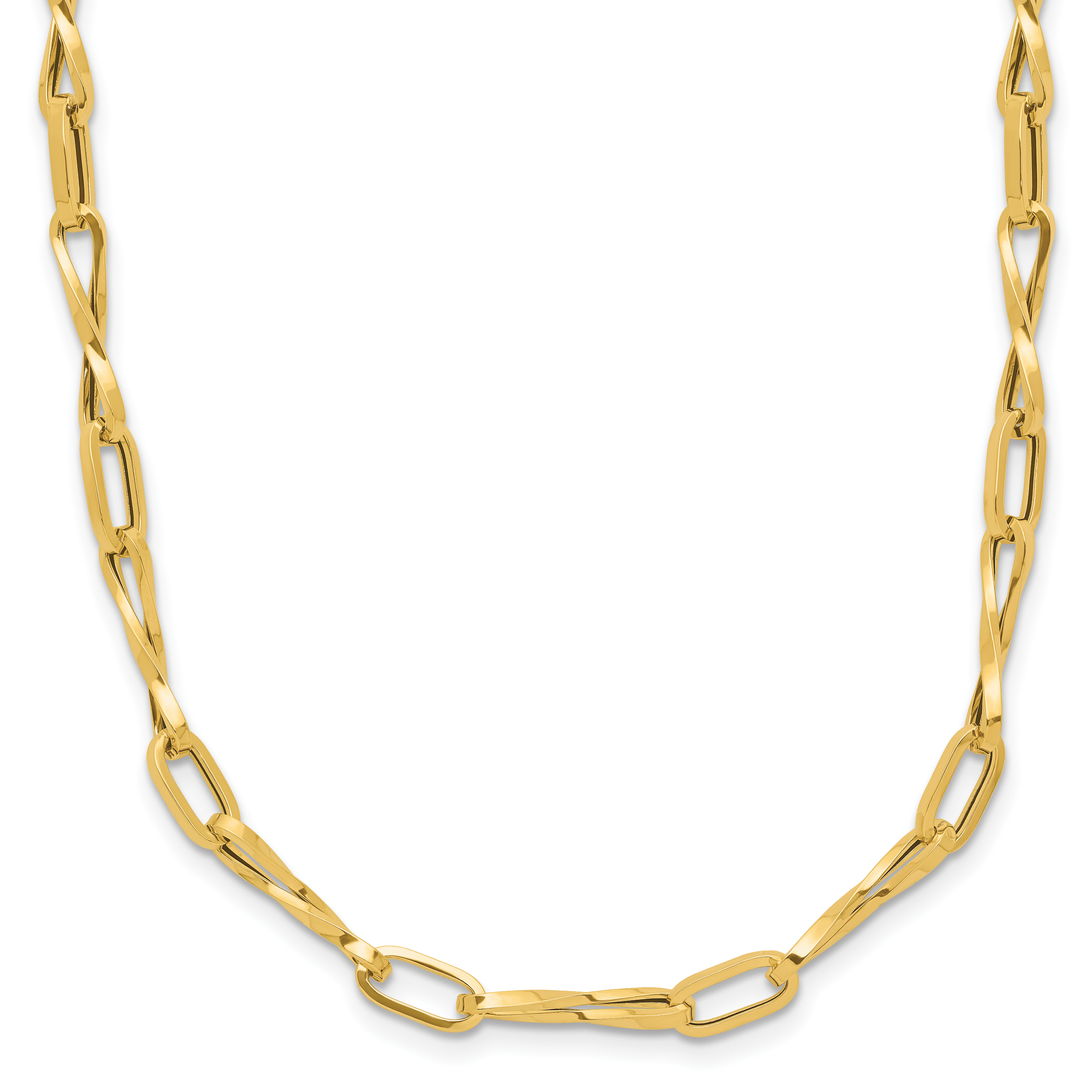14K Polished Fancy Twisted Link Necklace Secondary image