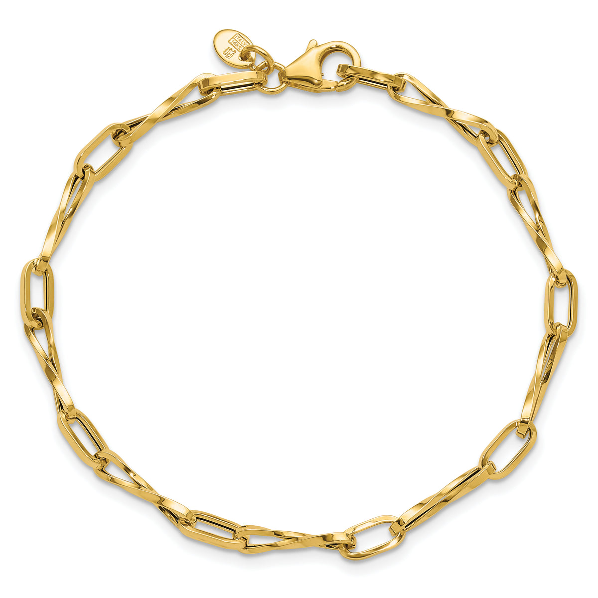 14K Polished Fancy Twisted Link Bracelet
