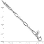 14K White Gold Polished Fancy Twisted Link Bracelet
