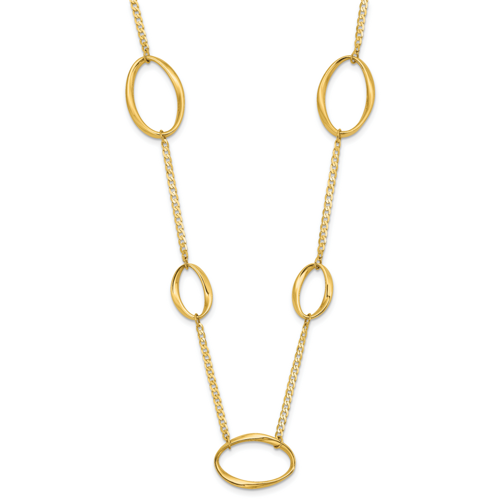 14k Polished Oval Link 20in Necklace