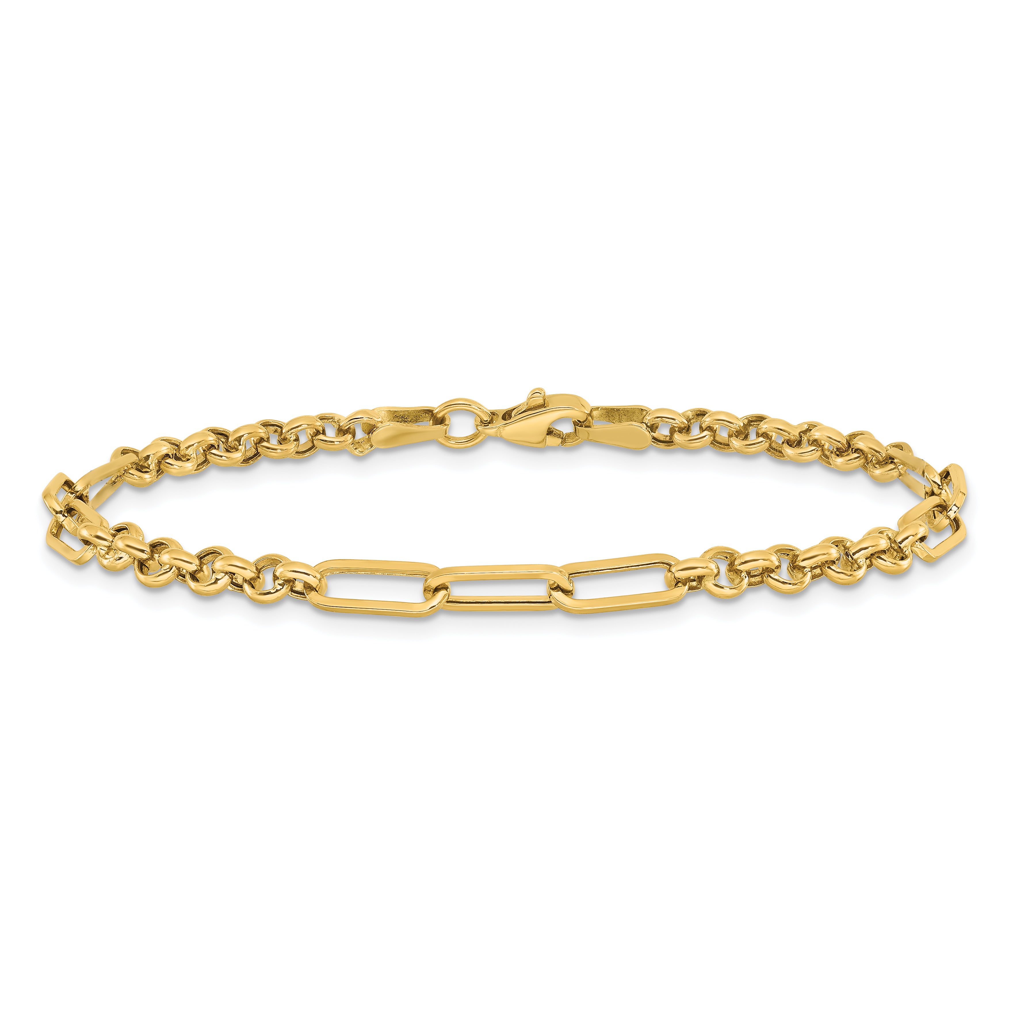 14K Polished Fancy Link Bracelet