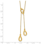 14k Polished Teardrop 16.5in with 1in ext Necklace