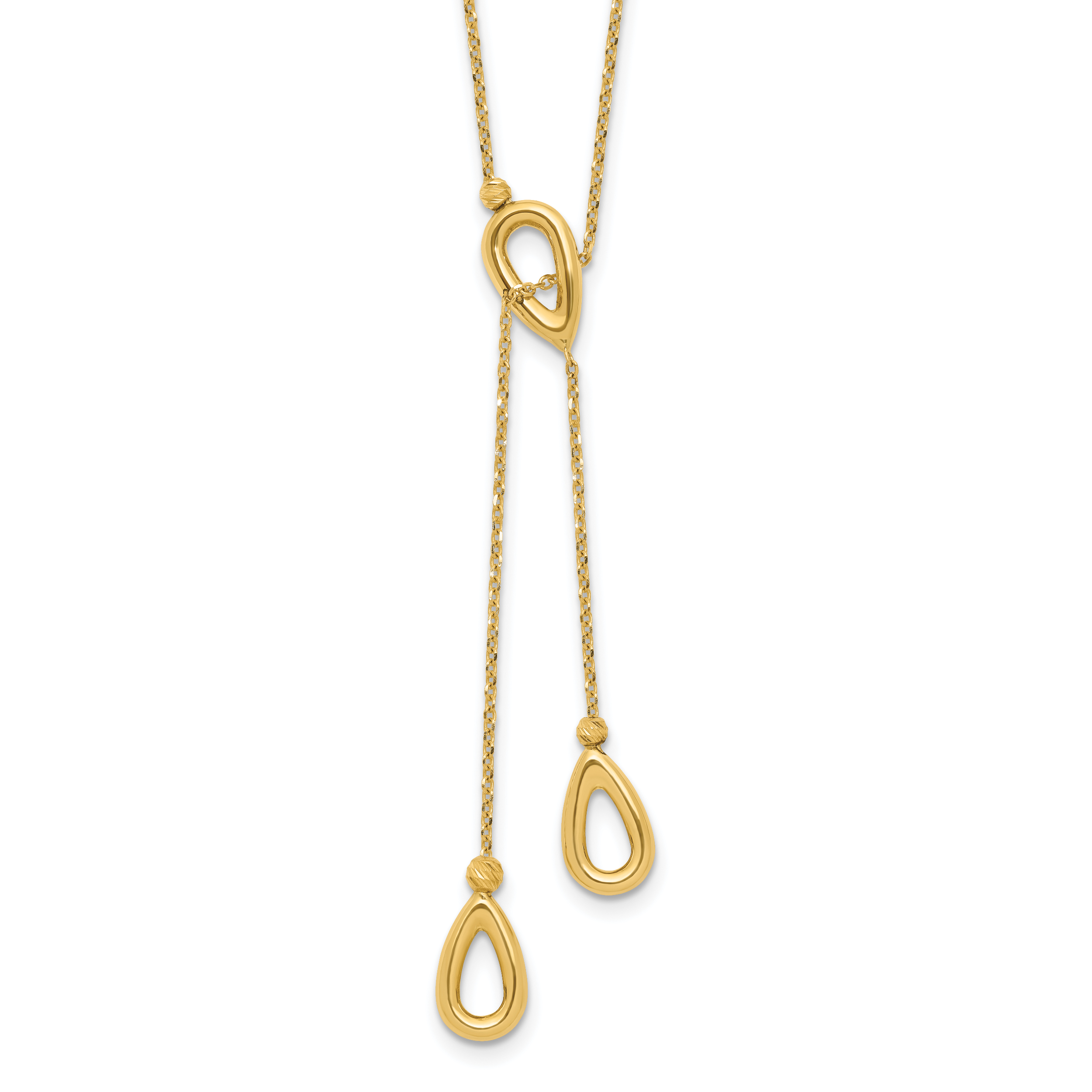 14k Polished Teardrop 16.5in with 1in ext Necklace Main image