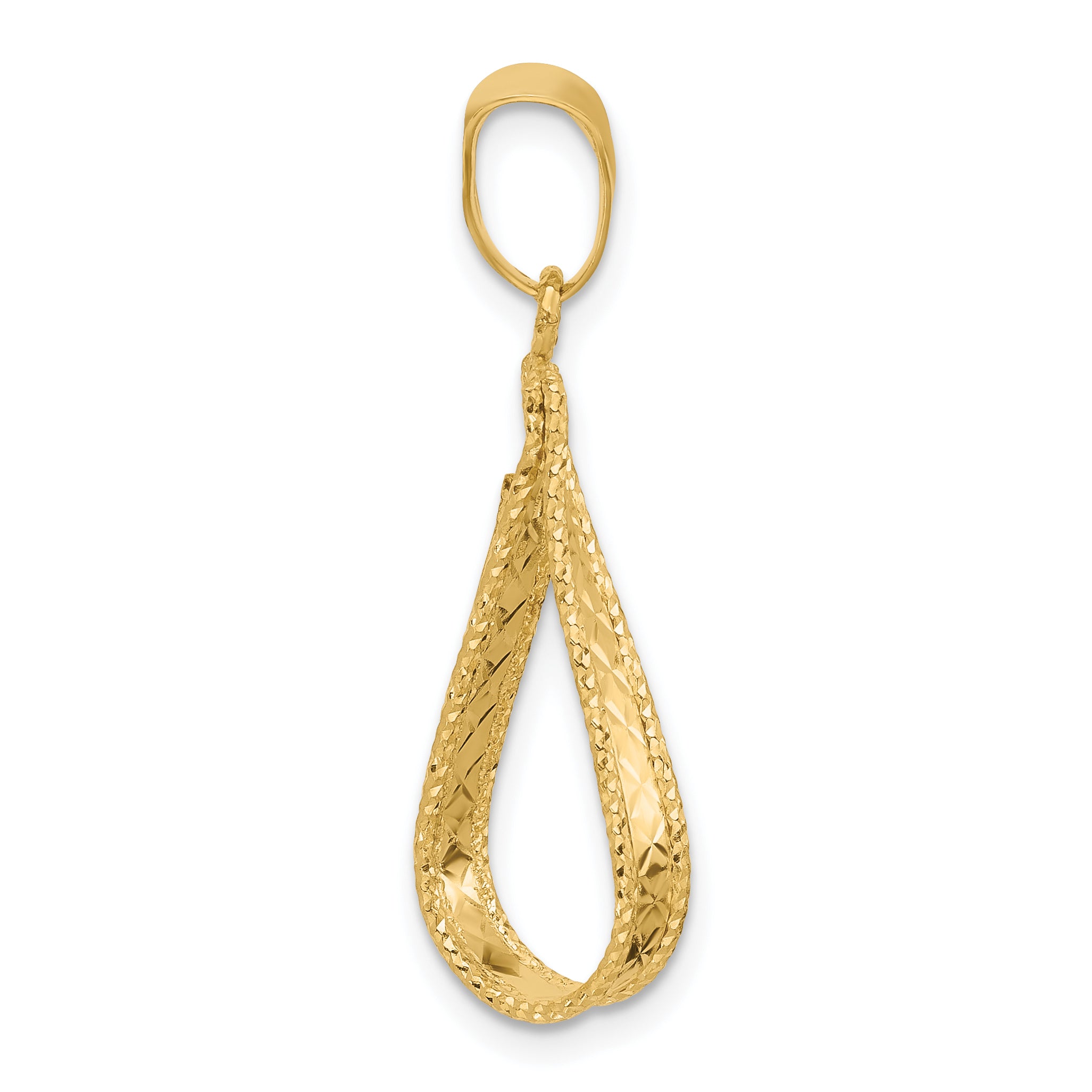 14K Polished and Diamond-cut Pendant Secondary image