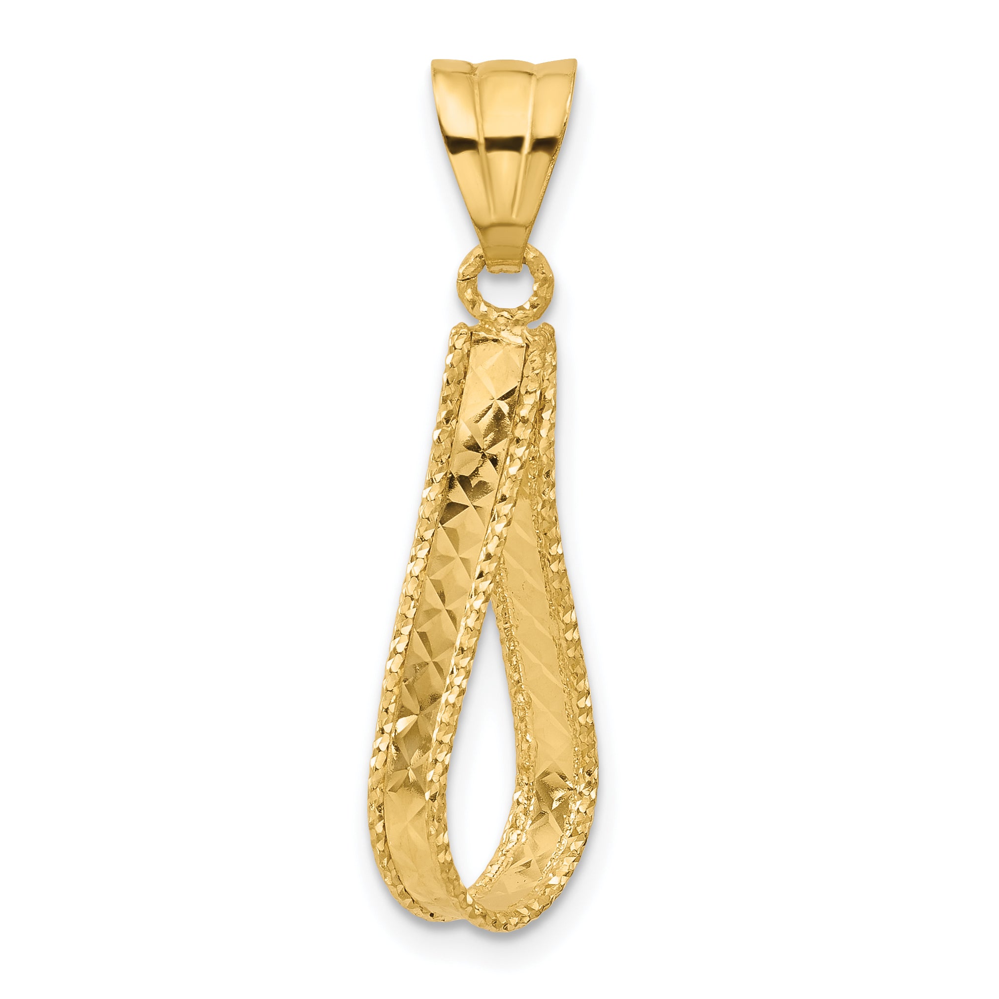 14K Polished and Diamond-cut Pendant Main image