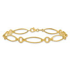 14K Polished and Diamond-cut Fancy Link 8.5in Bracelet