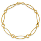 14K Polished and Diamond-cut Fancy Link 8.5in Bracelet