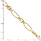 14K Polished and Diamond-cut Fancy Link 8.5in Bracelet