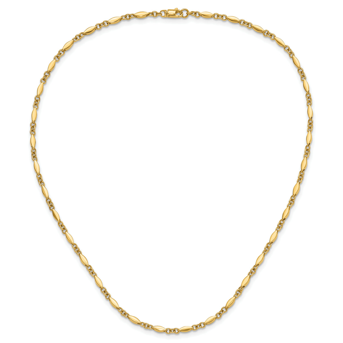 14K Polished Fancy Link Necklace