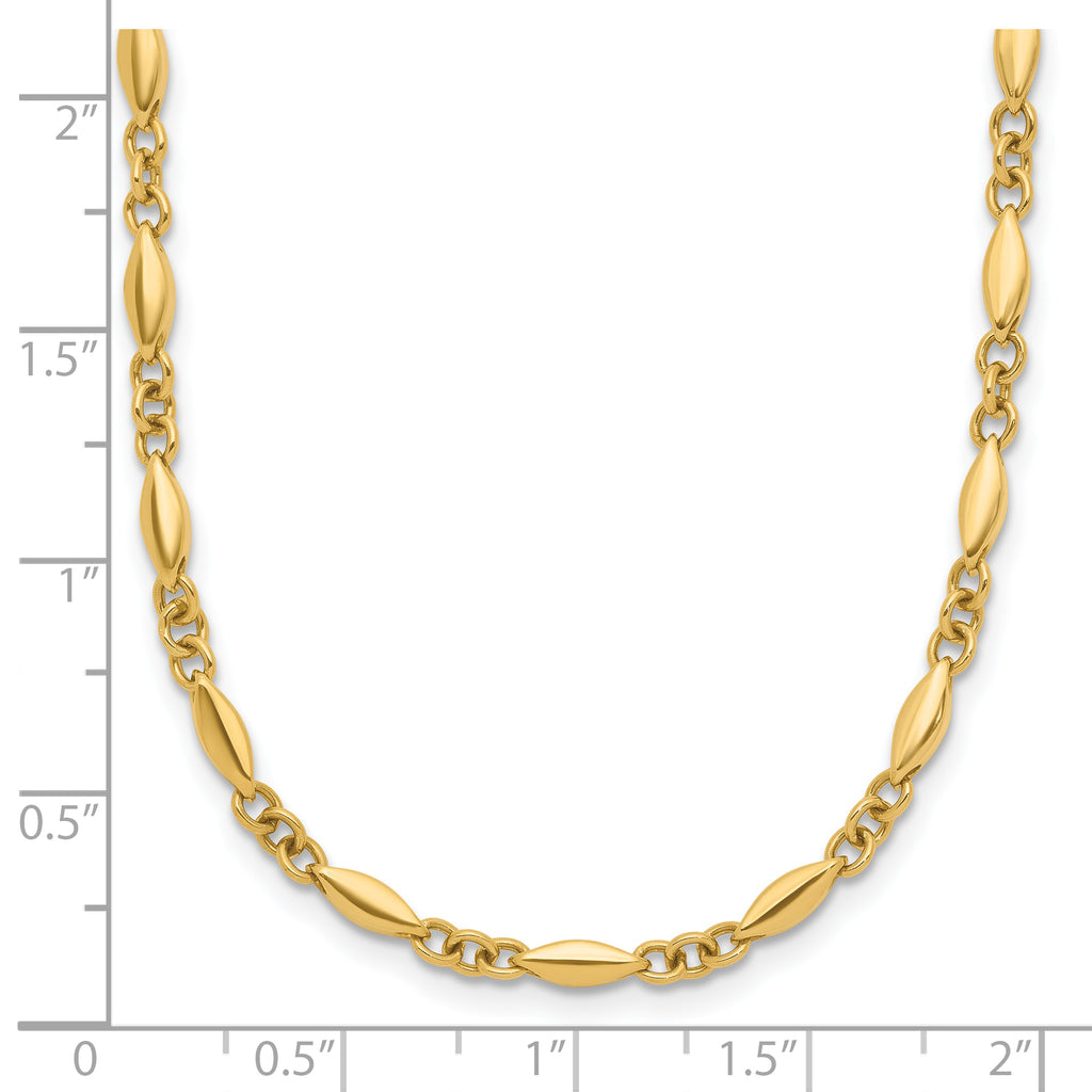 14K Polished Fancy Link Necklace