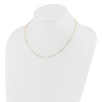 14K Two-tone Polished 6 Bar Stations w/1.5in ext. Necklace