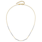 14K Two-tone Polished 6 Bar Stations w/1.5in ext. Necklace
