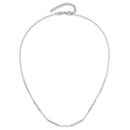 14K White Gold Polished 6 Bar Stations w/1.5in ext. Necklace