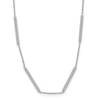 14K White Gold Polished 6 Bar Stations w/1.5in ext. Necklace