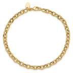 14K Polished and Textured 4.6mm Link 7 inch Bracelet