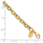 14K Polished and Textured Link Bracelet