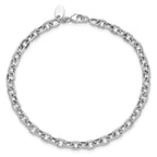 14K White Gold Polished and Textured Link Bracelet